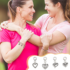 32шт 4 стиля сплава европейские висячие подвески в тибетском стиле FIND-UN0015-62