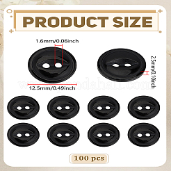 100 шт. пуговицы из смолы с 2 отверстиями&nbsp;BUTT-LP0001-38