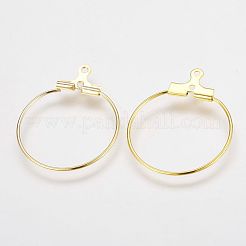 真鍮チャーム  フープピアスパーツ  カドミウムフリー＆ニッケルフリー＆鉛フリー  ゴールドカラー  20~22mm  穴：1mm&nbsp;X-EC222-G-NR