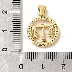 Pendenti in ottone con micro pavé di zirconi a tema zodiaco&nbsp;KK-M273-05I-G