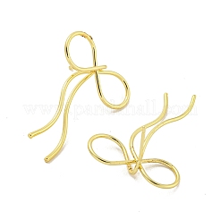 Boucles d'oreilles en laiton plaqué avec nœud papillon pour femmes&nbsp;EJEW-Z051-11C-G