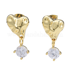 Серьги с подвесками в форме сердца из кубического циркония EJEW-N011-77