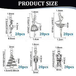 120 pz 6 stili schiaccianoci balletto stile tibetano ciondoli in lega&nbsp;FIND-PH0038-21