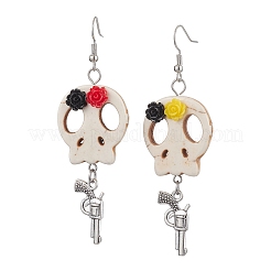 Латунные серьги с подвесками на тему Хэллоуина EJEW-JE06039-S