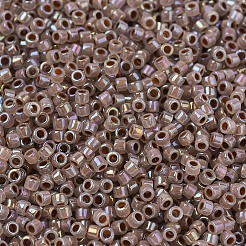 MIYUKIデリカビーズ  シリンダー  日本製シードビーズ  11/0  （db1749)ココア裏地オパールab  1.3x1.6mm  穴：0.8mm  約2000個/10g&nbsp;X-SEED-J020-DB1749