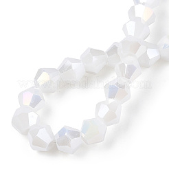 Непрозрачные однотонные гальванические стеклянные бусины EGLA-A039-P6mm-B15