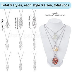 9 шт. 9 стиля 304 нержавеющая сталь пустой мешочек макраме изготовление ожерелья&nbsp;NJEW-WR00005