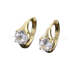 Creolen mit klarem Zirkonia-Pavé aus Messing&nbsp;WGEEE3C-01