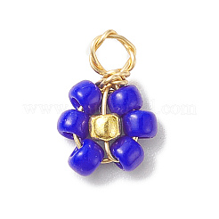 8 Stück 8-farbige Blumen-Glasperlen-Charms&nbsp;PALLOY-JF02004-02