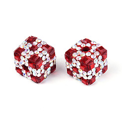 Бусины из полимерной глины со стразами и квадратным акрилом CLAY-T022-03D