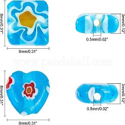 4 нитка 2 нитки стеклянных бусин миллефиори ручной работы LK-OC0001-08