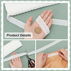 15 ярд хлопка с вышивкой и цветочной кружевной отделкой DIY-WH0542-34C