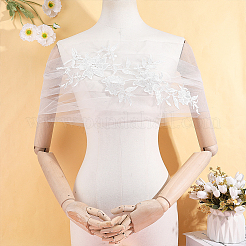 Scialle da sposa in garza di poliestere con motivo floreale&nbsp;AJEW-HY0003-22