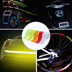 5 рулон 5-цветной светоотражающей наклейки на автомобиль из ПЭТ и ПВХ aumo-mate AJEW-SP0002-18