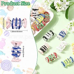 28 pièces 7 couleurs perles d'émail acrylique transparent&nbsp;OACR-CJ0002-85