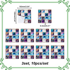 10 Blatt selbstklebende PVC-Mosaikfliesenaufkleber&nbsp;FIND-WH0145-99