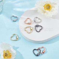 8 Stück 4 Farben Zinklegierung Schraubkarabiner Schloss Charms&nbsp;FIND-ME0003-39