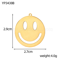 Подвески с улыбающимся лицом из нержавеющей стали 304&nbsp;STAS-OY004-54G