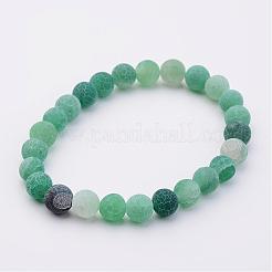 Bracelets de perles extensibles en agate patinée naturelle (teintée)&nbsp;BJEW-JB02513