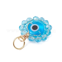 7 шт. подвески из стеклянных бусин ручной работы в технике лэмпворк 7 цветов PALLOY-JF04515