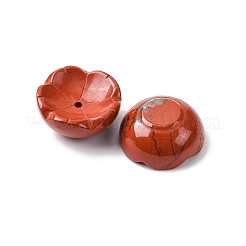 天然の赤いジャスパーの香炉  花  31~32x31.5~32.5x15mm  穴：3mm&nbsp;G-G301-01D