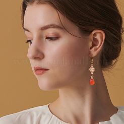 24 шт. подвески из натурального окрашенного красного агата&nbsp;PALLOY-GA00017