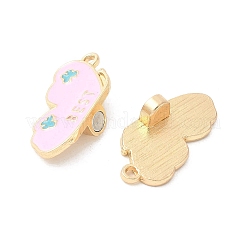 Сплав жемчужно-розовый и небесно-голубой эмалевые разделенные подвески&nbsp;PALLOY-V006-03C-G