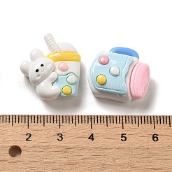 Cabochons décodés en résine opaque thème lapin&nbsp;RESI-D009-06