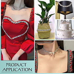 1 ярд железных стеклянных цепочек со стразами&nbsp;CH-FG0001-01B