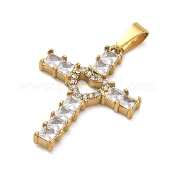 Ciondoli pasquali in acciaio inossidabile 304 con micro pavé di zirconi cubici trasparenti e strass di cristallo.&nbsp;STAS-H264-10G
