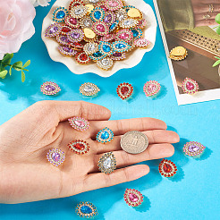 90 шт. 6-х цветные стеклянные кабошоны из сплава FIND-TA0007-91