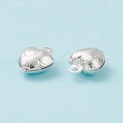304ステンレススチールチャーム  膨らんだ心  銀  9x7x4mm  穴：1mm&nbsp;STAS-F180-03S