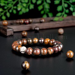 100шт 8мм натуральный красный тигр железные круглые бусины DIY-LS0002-20