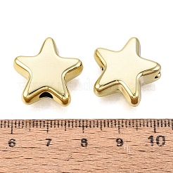 UVメッキ不透明アクリルビーズ  スター  黄金メッキ  19x20x9mm  穴：3.5~4mm&nbsp;OACR-Q204-01A