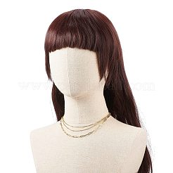 3 pièces 3 style laiton barre lien & trombone & satellite chaîne colliers ensemble pour hommes femmes&nbsp;NJEW-JN04031