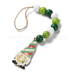 Décoration pendentif gnome en bois pour la saint-patrick&nbsp;HJEW-G023-01A