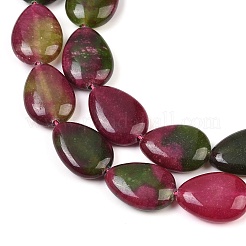 Двухцветные нити бусин из натурального белого нефрита G-Z105-B01-01D