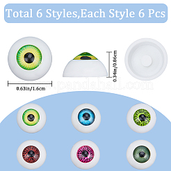 36 шт. 6-х цветные полукруглые акриловые глаза для поделок KY-GF0001-45