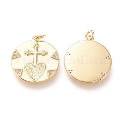 Латунные микропаве прозрачные подвески с фианитом ZIRC-I044-39G