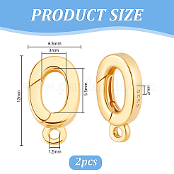 2 шт. 925 овальных кольца с пружинным затвором из стерлингового серебра STER-PH0003-75G