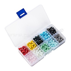 10 цветные гальванические стеклянные бусины EGLA-X0006-01E-6mm