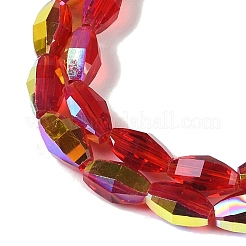 Стеклянные бусины с гальваническим покрытием &nbsp;GLAA-Q101-03A-AB02