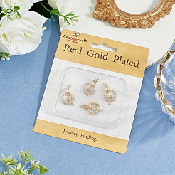 6 шт. латунные застежки с микропаве из прозрачного кубического циркония KK-BBC0021-29