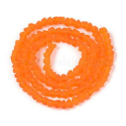 Hebras de cuentas de vidrio transparentes esmeriladas&nbsp;GLAA-N016-4mm-09