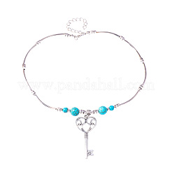 Ожерелья из сплава с синтетической бирюзой&nbsp;FS-WG9418F-01