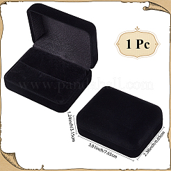 Прямоугольные флокированные коробки для упаковки колец с откидными крышками&nbsp;CON-WH20010-04B