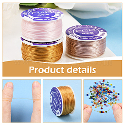 3 рулон 3-х цветных нейлоновых ниток со специальным покрытием для бисера&nbsp;OCOR-PA0001-01A