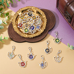 16 шт. 8 подвески ручной работы в стиле миллефиори и сплава&nbsp;HJEW-TAC0125