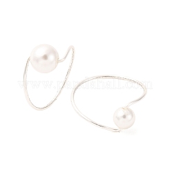 2 шт. кольца для пальцев с круглыми бусинами из жемчуга-ракушки RJEW-JR00936