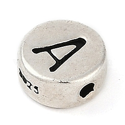 925 abalorio plano redondo de plata de ley con letras&nbsp;LS-STER-G044-01AS-A
